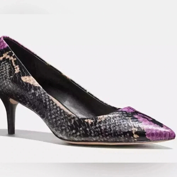 Coach Lacey heels Python-embossed leather heels size 6 1/2 - Picture 1 of 10
